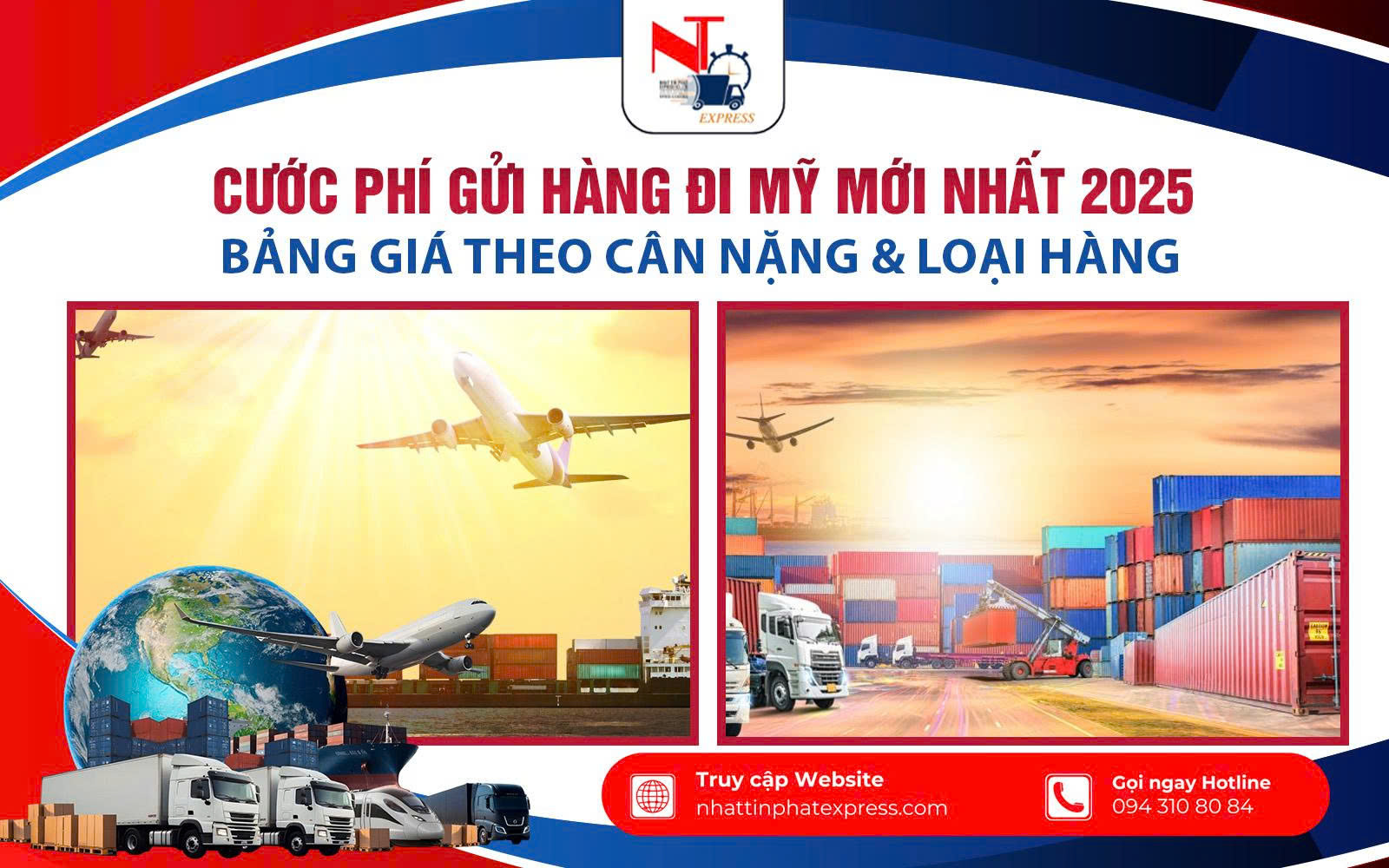 Cước Phí Gửi Hàng Đi Mỹ Mới Nhất 2025 – Bảng Giá Theo Cân Nặng & Loại Hàng